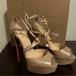 Christian Louboutin Cross Me 150 size 38 Nude